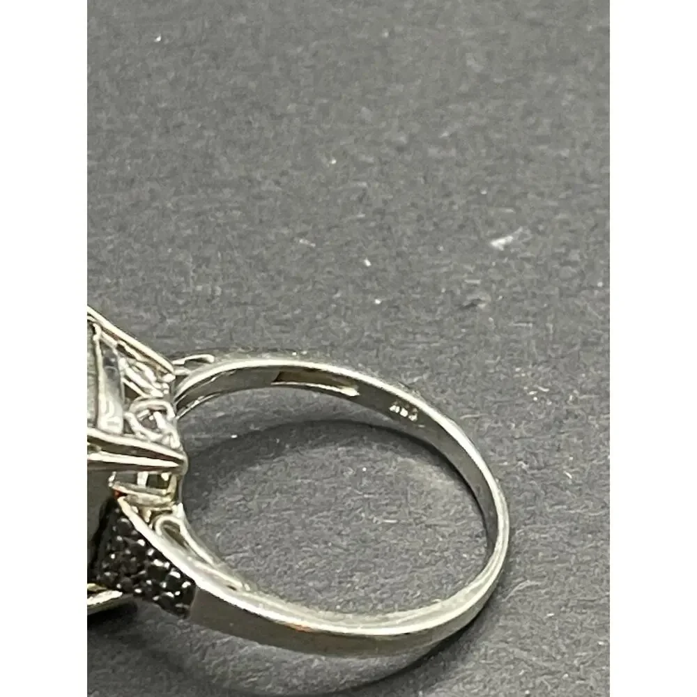 STS 925 Sterling Silver Labradorite Solitaire Ring Size 9.75 Statement Gemstone